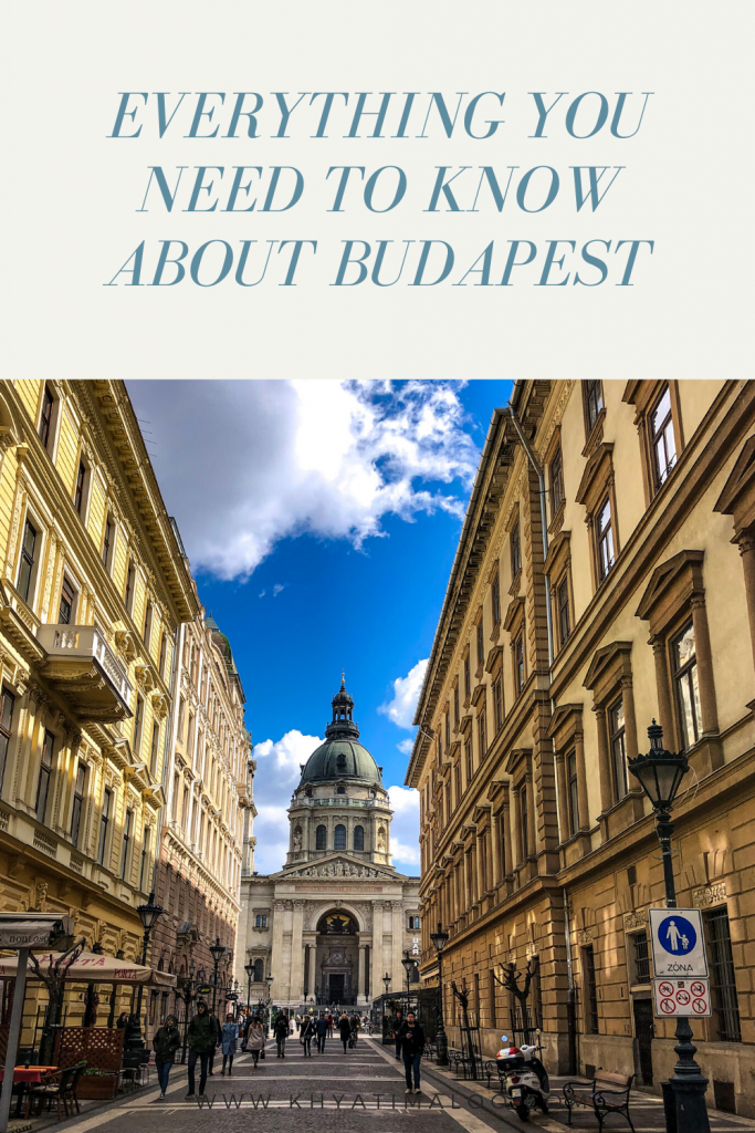 Image of the St. Stephens Basilica in Budapest. With text that reads "Everything you need to know about Budapest" 